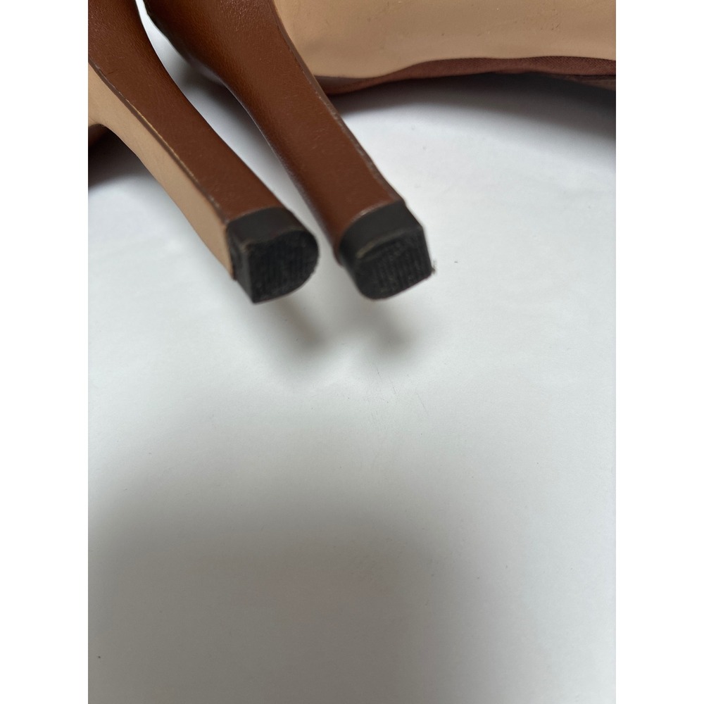 White House Black Market Cognac Brown Leather Stiletto Ankle Boots Size 7M - Picture 6 of 12